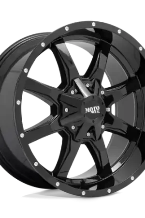 Hot Picks Moto Metal MO970 8X180 20X10 +12 GLOSS BLACK WITH MILLED LIP