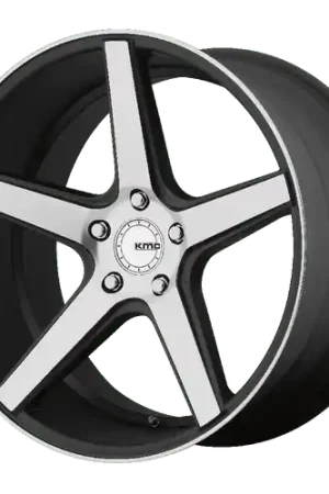 Budget KMC KM685 DISTRICT 5X114.3 22X8.5 +40 SATIN BLACK MACHINED FACE