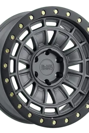 Black Rhino DALTON 6X139.7 18X9.5 +12 MATTE GUNMETAL W/ BLACK LIP EDGE & BRASS BOLTS Certified