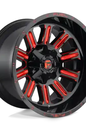 Fuel 1PC D621 HARDLINE 6X135/6X139.7 22X10 -18 GLOSS BLACK RED TINTED CLEAR Genuine