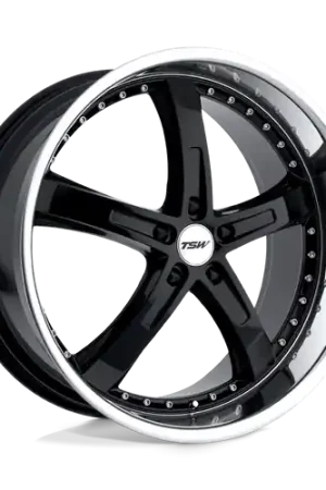 Markdown TSW JARAMA 5X114.3 19X8 +40 GLOSS BLACK W/ MIRROR CUT LIP