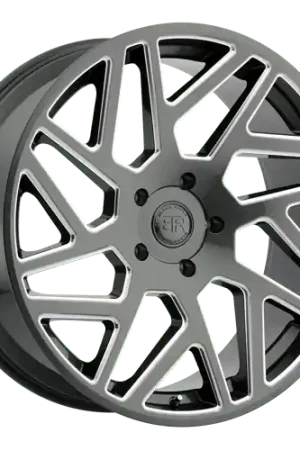 Black Rhino CYCLONE 6X139.7 22X9.5 +15 GLOSS TITANIUM W/ MILLED SPOKES Final Sale
