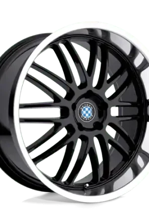 Beyern MESH 5X120 22X9.5 +20 GLOSS BLACK W/ MIRROR CUT LIP Certified