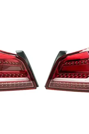 Final Sale OLM Evolution Tail Lights - Clear Lens, Red Base, White Bar - 2015-2021 Subaru WRX / STI