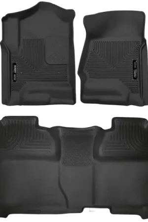 Husky Liners 14-18 Chevrolet Silverado Crew Cab X-Act Contour Front & Second Seat Floor Liners Free Returns