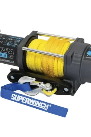 Handmade Superwinch 4500 LBS 12V DC 1/4in x 50ft Synthetic Rope Terra 4500SR Winch - Gray Wrinkle