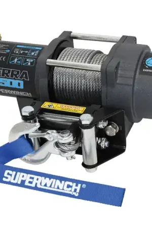 Superwinch 2500 LBS 12V DC 3/16in x 40ft Steel Rope Terra 2500 Winch - Gray Wrinkle Free Returns