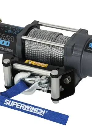 Top Rated Superwinch 4500 LBS 12V DC 15/64in x 50ft Steel Rope Terra 4500 Winch - Gray Wrinkle