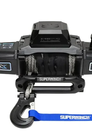 Superwinch 12000 LBS 12V DC 3/8in x 80ft Synthetic Rope SX12SR Winch - Semi Gloss Black Big Sale