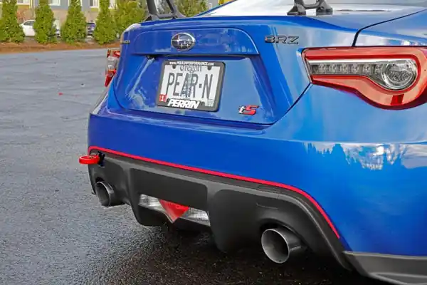 PERRIN 13-25 Subaru BRZ / 13-20 Scion FRS & Toyota 86 / 22-25 GR86 Tow Hook Kit (Rear) - Red Exclusive