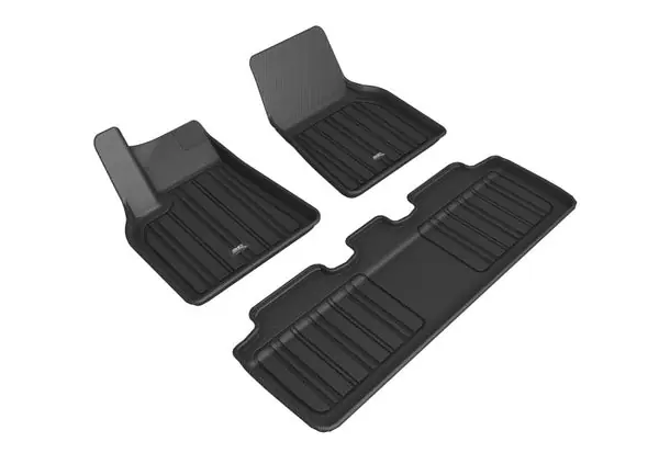 3D MAXpider 2020-2021 Tesla Model Y Elitect 1st & 2nd Row Floormats - Black Limited Offer
