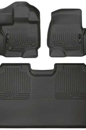 Big Sale Husky Liners 15-23 Ford F-150 SuperCrew Weatherbeater Black Front & 2nd Seat Floor Liners