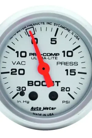Autometer Ultra-Lite 52mm 20 PSI Mechanical Boost Gauge Authentic