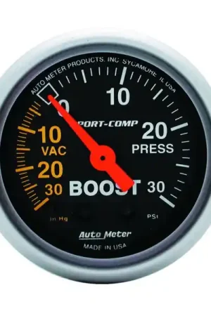 Autometer Sport-Comp 52mm 30 PSI Mechanical Boost Gauge Trusted Brand