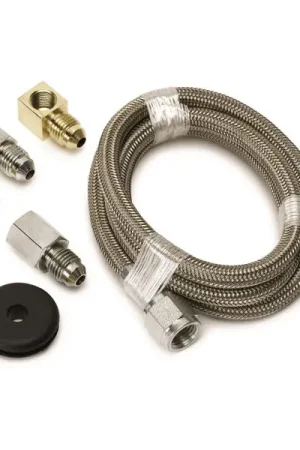 Certified Autometer #4 Braided SS Line (-4AN) 3ft 1/8in NPT Fittings