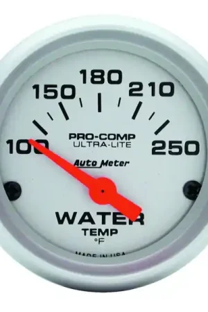 Autometer Ultra-Lite 52mm 100-250 Deg F Short Sweep ElectricWater Temp Gauge Free Shipping