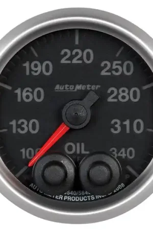 Markdown Autometer Elite 52mm 100-340 Deg F Oil Temp Peak & Warn w/ Electronic Control Gauge