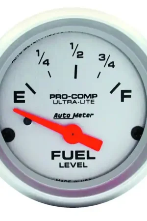 While Supplies Last Autometer Ultra-Lite 52mm 73 OHMS Empty/10 OHMS Full Short Sweep Electronic Fuel Level Gauge