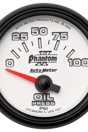 Autometer Phantom II 52mm Short Sweep Electronic 0-100psi Oil Pressure Gauge Handmade