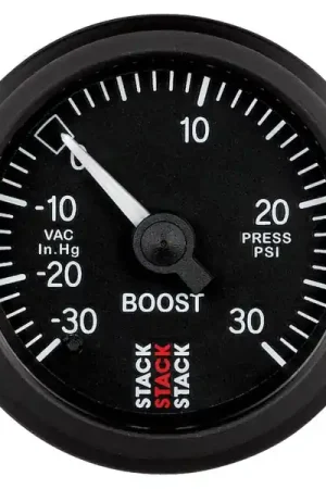 Fast Shipping Autometer 52mm Stack Instruments -30INHG to +30PSI Mechanical Boost Gauge - Black