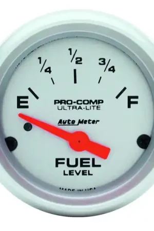 Brand New Autometer Ultra-Lite 52mm 0 OHMS Empty/90 OHMS Full Short Sweep Electronic Fuel Level Gauge
