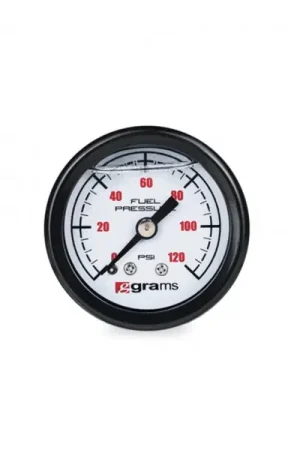 Grams Performance Universal 0-120 PSI Fuel Pressure Gauge - White Face Time-Limited