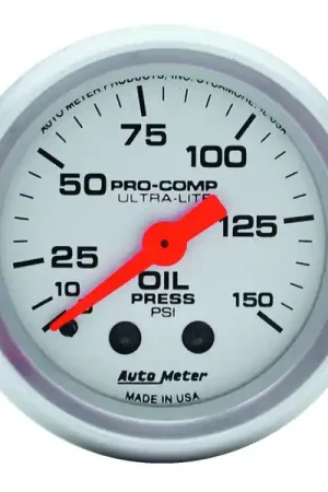 Fan Favorite Autometer Ultra-Lite 52mm 0-150 PSI Mechanical Oil Pressure Gauge