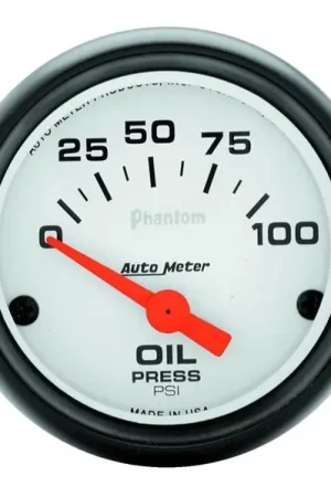 Autometer Phantom 52mm 0-100 PSI Electric Oil Pressure Gauge Worldwide Shipping