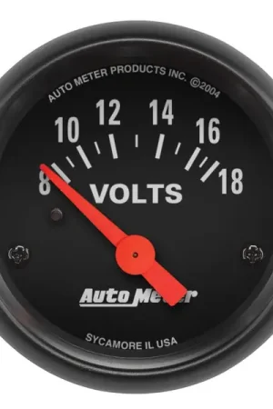 Autometer Z-Series 52mm 8-18 Volts Volmeter Gauge Worldwide Shipping