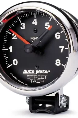 Price Drop Autometer Traditional Chrome 3-3/4in 8k w/ Red Line Tachometer