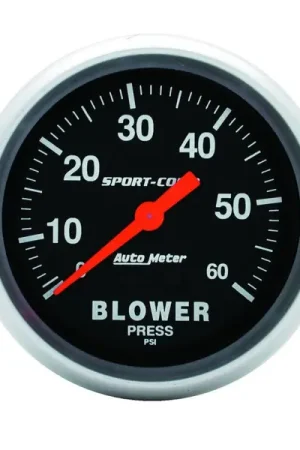 Place Order Autometer Sport Comp Mechanical 2 5/8in 60 psi Blower Pressure Gauge