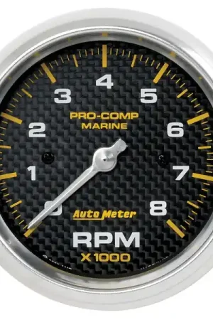 New Arrival Autometer Marine Carbon Fiber 3-3/8in 8k RPM Tachometer