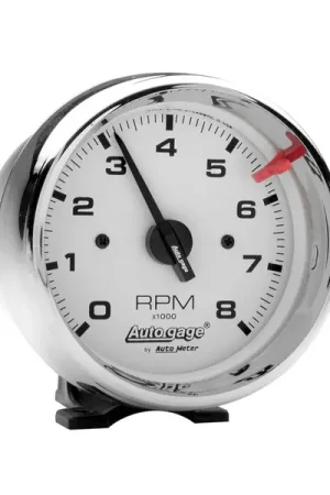 Autometer Autogage 3-3/4in White 8000 RPM Pedestal Mount Tachometer Fan Favorite
