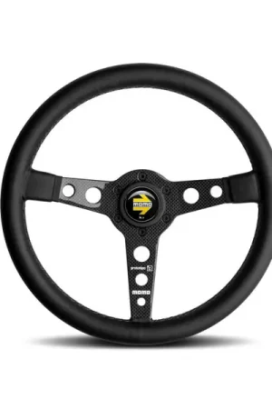 Momo Prototipo 6C Steering Wheel 350 mm - Black Leather/Gry St/Cbn Fbr Spoke Markdown