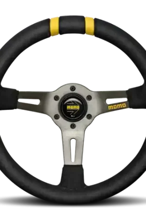 Momo MODDRIFT Steering Wheel 330 mm -  Black Suede/Anth Spokes/2 Stripes Buy Direct