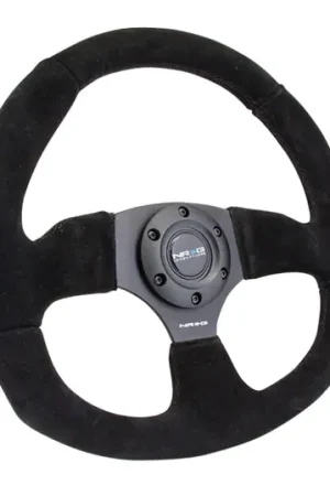 Direct From Manufacturer NRG Reinforced Steering Wheel (320mm Horizontal / 330mm Vertical) Black Suede w/Black Stitching