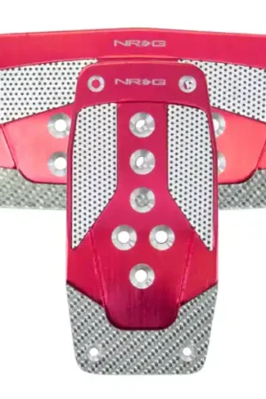 Genuine NRG Aluminum Sport Pedal A/T - Red w/Silver Carbon