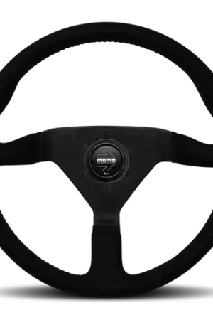 Original Momo Montecarlo Alcantara Steering Wheel 350 mm - Black/Black Stitch/Black Spokes