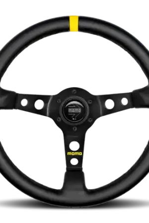 Momo MOD07 Steering Wheel 350 mm -  Black Leather/Black Spokes/1 Stripe Flash Sale