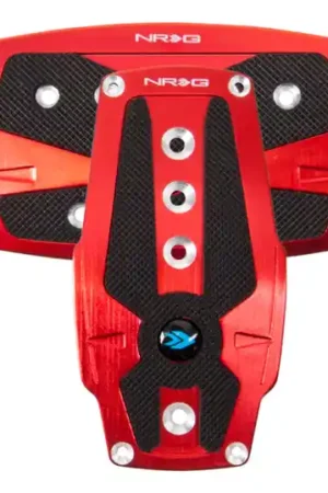 NRG Brushed Aluminum Sport Pedal A/T - Red w/Black Rubber Inserts Price Drop