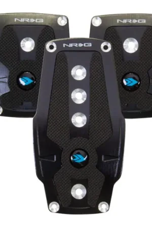NRG Brushed Aluminum Sport Pedal M/T - Black w/Black Rubber Inserts Trending