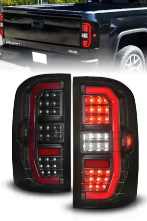 Price Cut ANZO 14-18 GMC Sierra 1500 Full LED Taillights Black Housing Smoke Lens (w/C Light Bars)