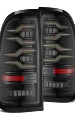Sale AlphaRex 97-03 Ford F150 / 99-16 Ford F250/F350/F450/F550 LUXX-Series LED Tail Lights - Alpha-Black