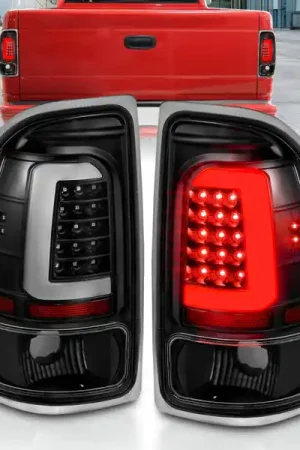 ANZO 1997-2004 Dodge Dakota LED Taillights Black Housing Clear Lens Pair Hassle-Free Returns