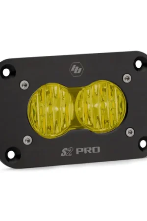 Crafted Baja Designs S2 Pro Wide Cornering Pattern Flush Mount LED Light - Amber