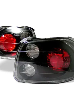 Best Price Spyder Honda Del Sol 93-97 Euro Style Tail Lights Black ALT-YD-HDS93-BK