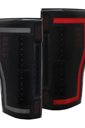 ANZO 2017+ Ford F-250 LED Taillights - Black/Smoke Handmade