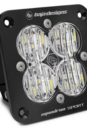 Buy Online Baja Designs Squadron Sport Black Wide Cornering Pattern Flush Mount LED Light Pod - Clear