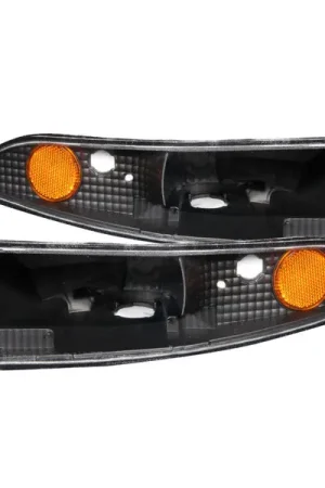 ANZO 1993-2002 Chevrolet Camaro Euro Parking Lights Black w/ Amber Reflector Free Returns