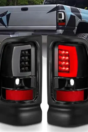 ANZO 1994-2001 Dodge Ram 1500 LED Taillights Plank Style Black w/Clear Lens Must Have